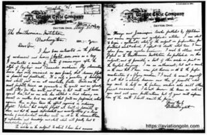 Letter from Wilbur Wright to the Smithsonian, May 30, 1899